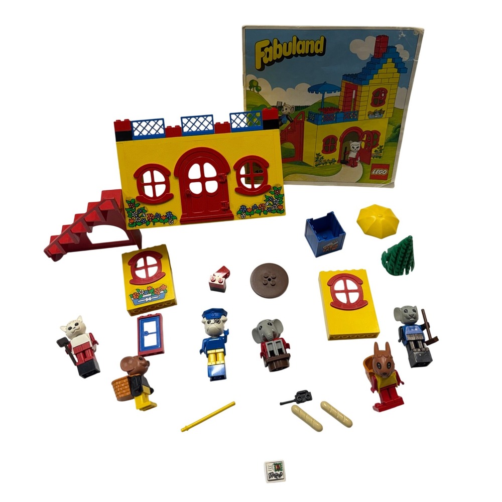 Vintage LEGO Fabuland 132 Catherine Cat House Figures Manual Lot 1979